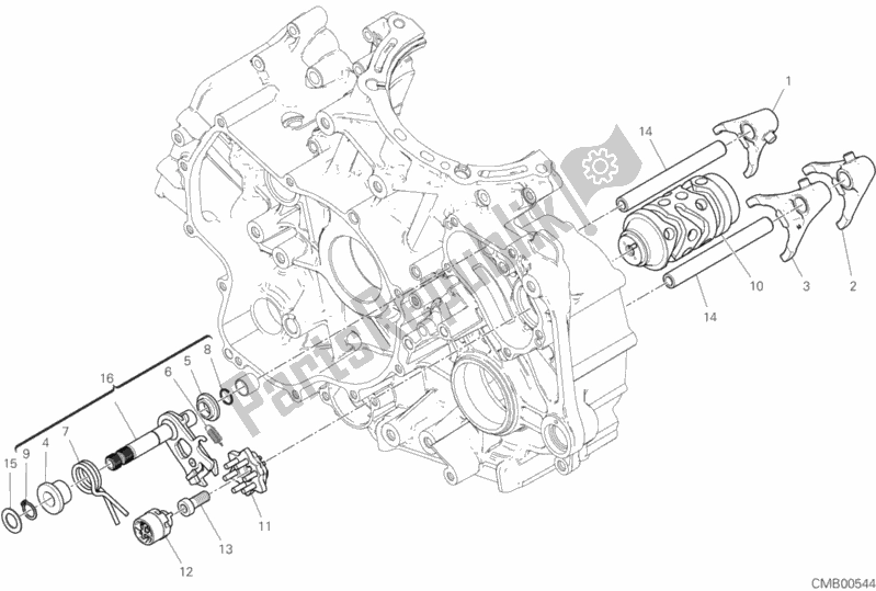 Alle onderdelen voor de Schakelnok - Vork van de Ducati Superbike Panigale V2 USA 955 2020